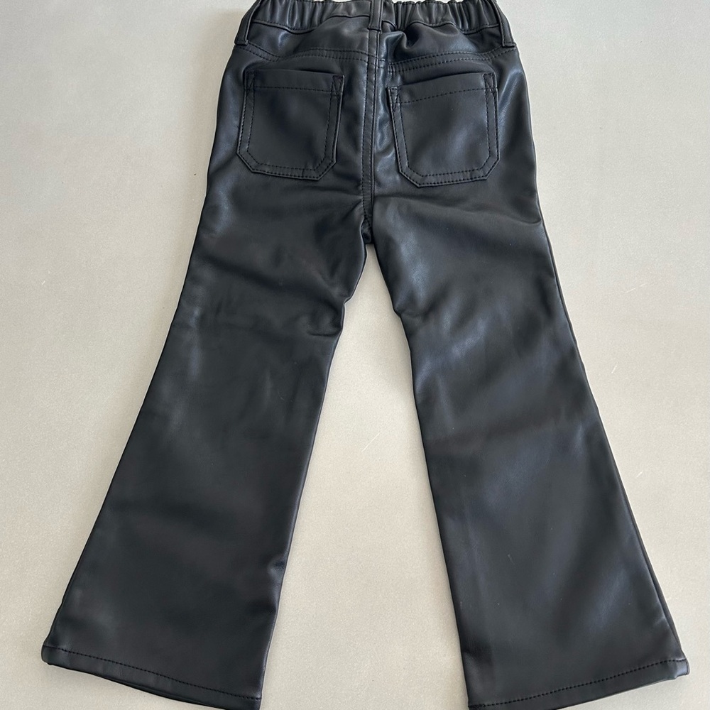 Baby Gap pleather flare pants, black, 3 years